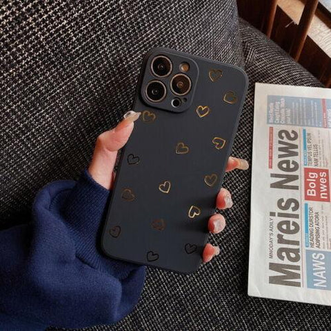 For iPhone 13 11 12 14 Pro Max XS XR 8 Shockproof Silicone Love Heart Case Cover-PA00135-Veeddydropshipping