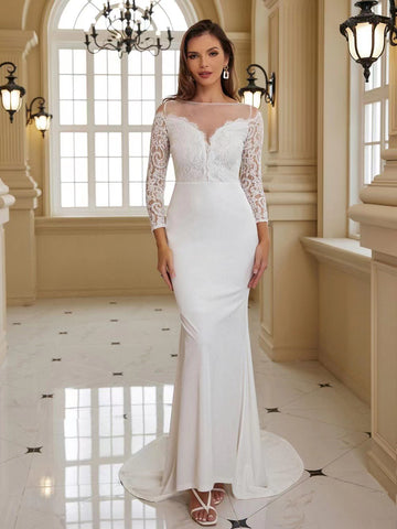 Wedding Dress Bride Long Train Vestidos-WF01568-Veeddydropshipping