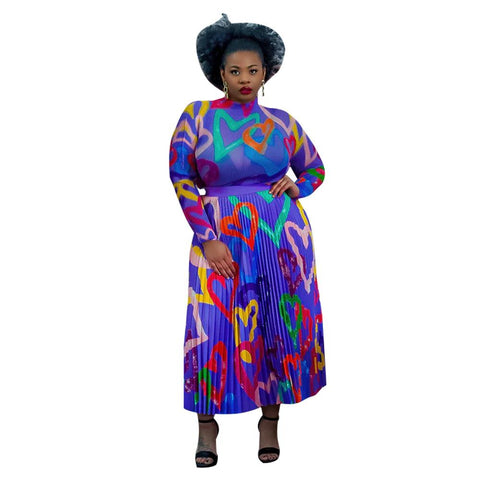 African Clothes Women Long Sleeve O-neck Sets-Veeddydropshipping