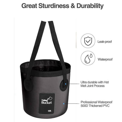 Foldable Bucket Outdoor Travel Water Storage Bag-HA01099-Veeddydropshipping