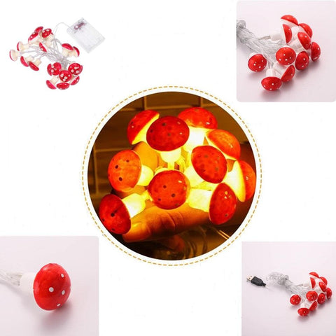 Mushroom String Lights USB Battery Powered Warm White Garden Garland-TI00922-Veeddydropshipping