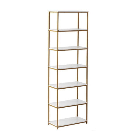 6-Shelf Metal Frame Bookcase Book Shelf Wall-HA01574-Veeddydropshipping