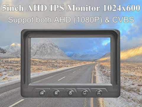 DIYKIT 4Pin 5 Inch AHD IPS Rear View Car Monitor Digital Screen-AM00693-Veeddydropshipping