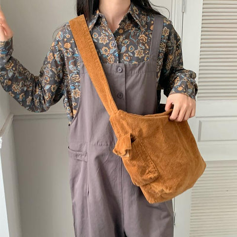 Fashion Solid Color Shoulder Bag with Side Pocket Girl Autumn-BS00416-Veeddydropshipping
