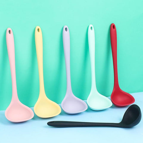 Silcone Soup Spoon Long Handle Ladle Pot-HA01325-Veeddydropshipping