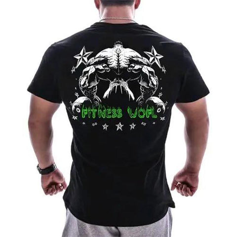 Fitness 3D printed men's T-shirt with breathable and lightweight sports quick drying short sleeves-Veeddydropshipping
