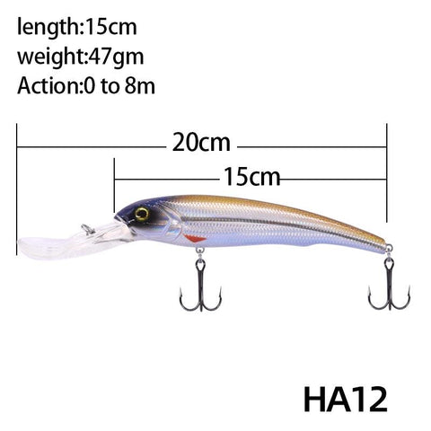 20cm 128g Wobbler Minnow Fishing Lures Crankbait Big Fish Hard Bait Pesca -OS00428-Veeddydropshipping