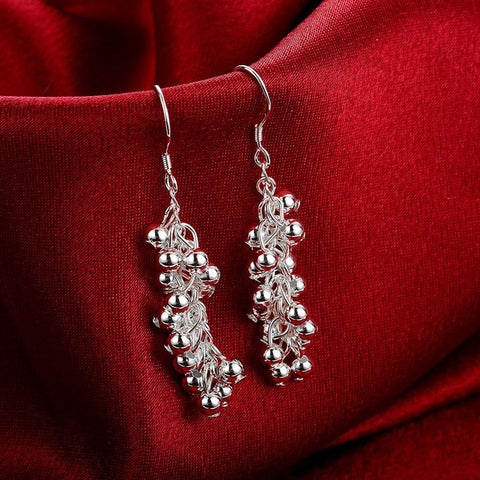 925 Sterling Silver Grape beads Bracelet necklace earrings Jewelry set -JW00211-Veeddydropshipping