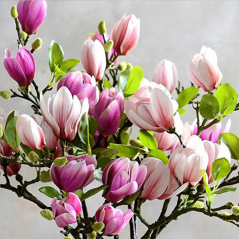 Artificial Magnolia Flower Branch For Home Decoration-HA00751-Veeddydropshipping