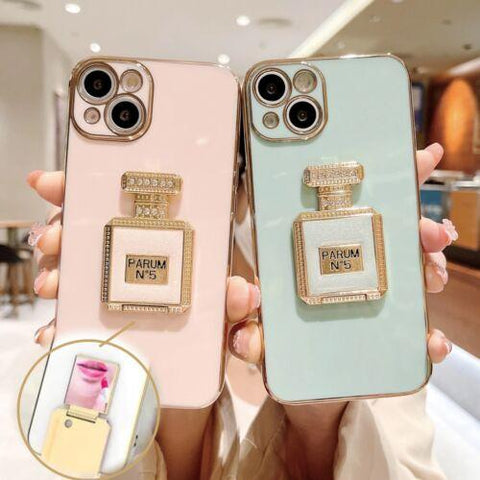 Bling Perfume Bottle Handbag TPU Case Cover For iPhone 13 14 XR/ Samsung S22-PA00165-Veeddydropshipping