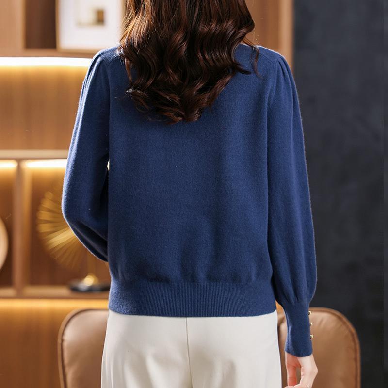Half High Collar Elegant Fashion Solid Bottomed Sweater-Veeddydropshipping