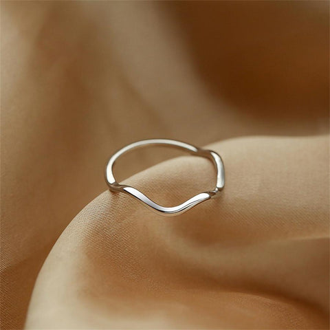 Silver Color Twist Lines Open Rings For Women Minimalist  Rings Jewelry-JW01408-Veeddydropshipping