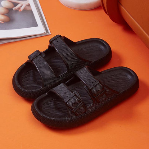 Fashion Buckle Soft Sole Pillow Slides Sandals Woman-BS01178-Veeddydropshipping