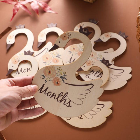 Newborn 24 Months Baby Closet Dividers Wooden Cartoon Swan Nursery-TB00754-Veeddydropshipping