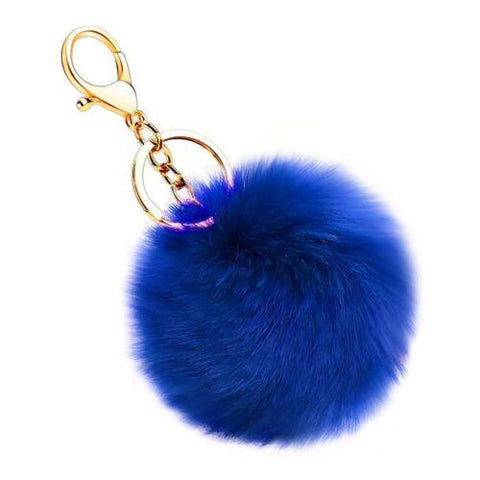 Fluffy Rabbit Fur Chain Car Key Ring-WF01062-Veeddydropshipping