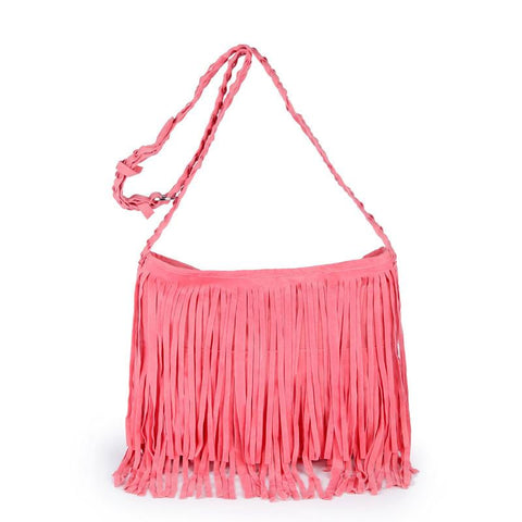 Shoulder Bag with Knitting Strap Soft Ethnic Style PU Messenger-BS00152-Veeddydropshipping