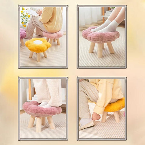 Plush Flower Chair Cover Cute Footrest Stool Covers-HA00520-Veeddydropshipping