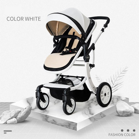 Leather 2 in 1 Baby Stroller,Two Way Stroller,Car Seat Newborn-TB00362-Veeddydropshipping