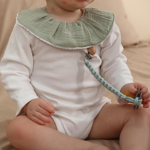 Cotton Gause Baby Bibs Solid Color Absorbent Baby Tassel Bib Newborn-TB00708-Veeddydropshipping