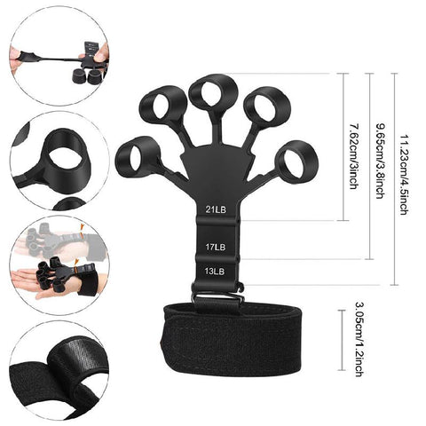 Silicone Guitar Finger Exerciser 6 Resistant Levels Hand Grips-OS01491-Veeddydropshipping