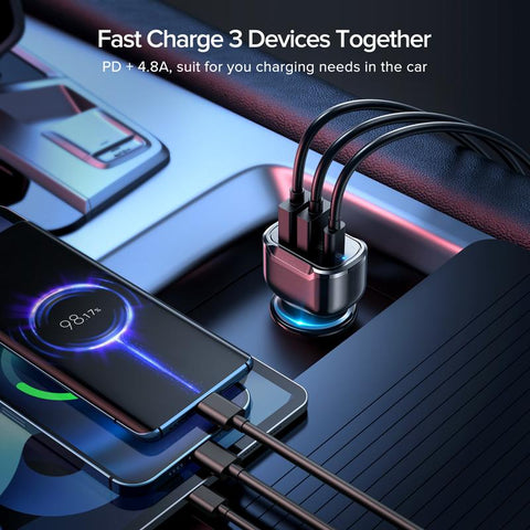 30W PD USB C Car Charger Quick Charge 4.0 3.0-PA01129-Veeddydropshipping