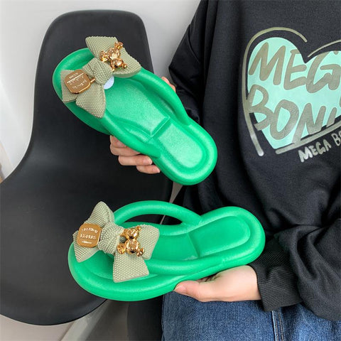 Fashion Bowknot Flip Flops Beach Shoe Home Non-slip-BS01261-Veeddydropshipping