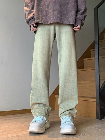 Wide Leg Casual Loose Pants Streetwear Denim-MF00655-Veeddydropshipping