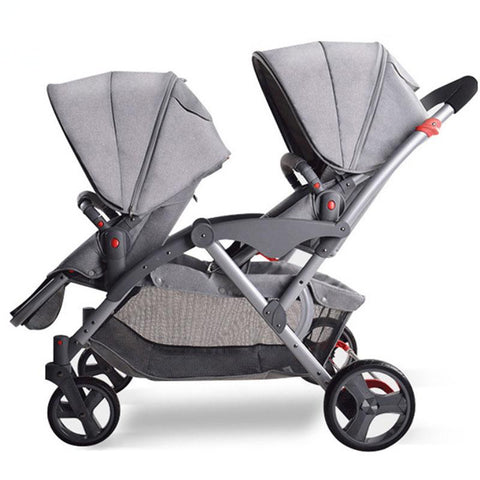 Twin Baby Stroller Folding Carriage,twins stroller baby car Lying and Seating-TB00379-Veeddydropshipping
