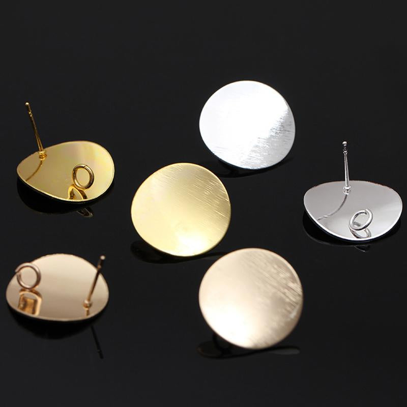 Metal  Stud Earrings Post Base with Loop For Jewelry Making Diy-JW01563-Veeddydropshipping