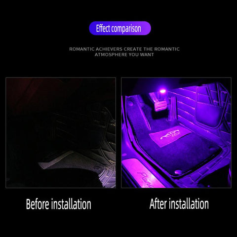 4Pcs Car LED Foot Ambient Lights 3 Colors Auto Home Party-AM00543-Veeddydropshipping