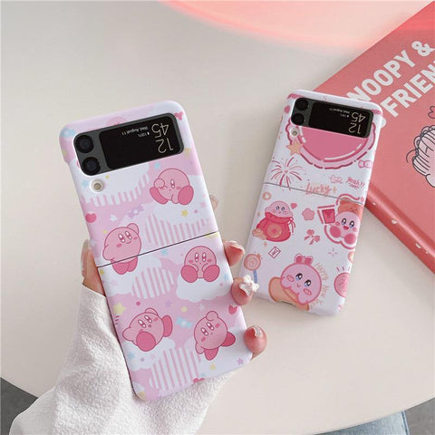 Kirby Kawaii Samsung Galaxy Z Flip3 Mobile Phone Case Folding Screen-PA00228-Veeddydropshipping