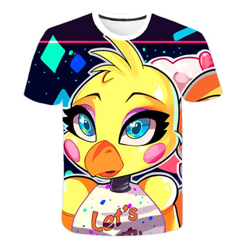 Five Night Freddy 3D Print Kid&#39;s T-shirts Horror Game Print Casual-TB01154-Veeddydropshipping