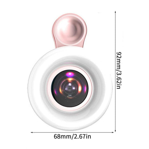 15X Macro HD Camera Lens Mobile Phone Lens LED Selfie Ring Flash Lamp Ring Clip Fill Light Universal-PA00649-Veeddydropshipping