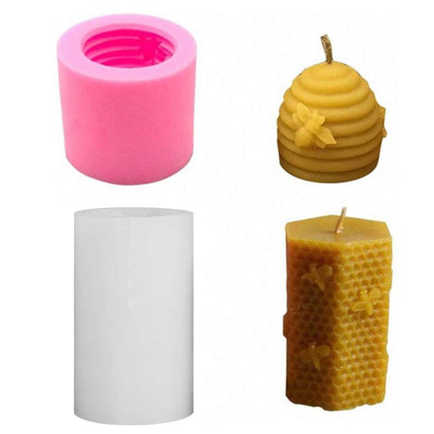 Candle Molds Silicone 3D Bee Honeycomb Shape Moulds-HA00372-Veeddydropshipping