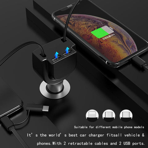 2021 Hot Selling 36w Fast Charging Retractable USB Car-PA01138-Veeddydropshipping