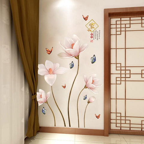Removable 3D Butterfly Flower Wall Sticker-HA00217-Veeddydropshipping