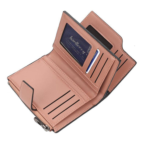 Short Red Wallet Card Holder Big Capacity Green Pink Coin-BS00183-Veeddydropshipping