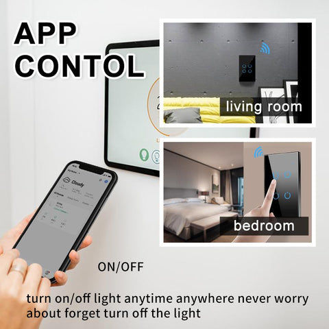 ANDELI Tuya Smart Life Wifi Light Switch Neutral wire/No Neutral wire Touch-TI01118-Veeddydropshipping