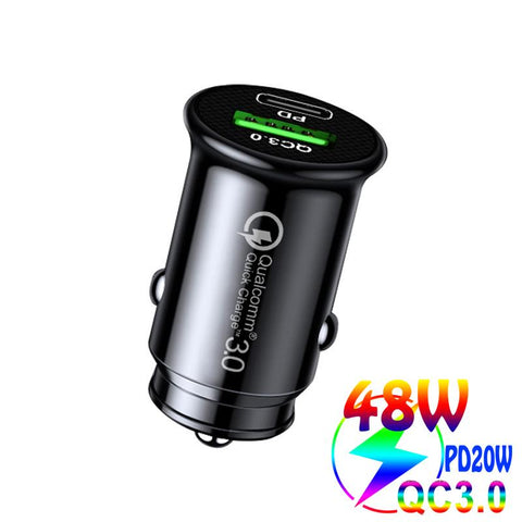 48W Mini USB Car Charger Dual USB type-c-PA01180-Veeddydropshipping