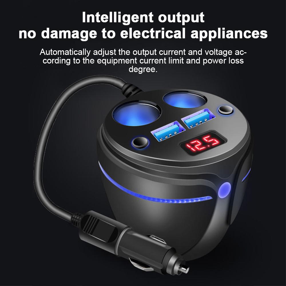 Multifunctional USB Car Charger Cup Holder   with Voltage Display-Veeddydropshipping
