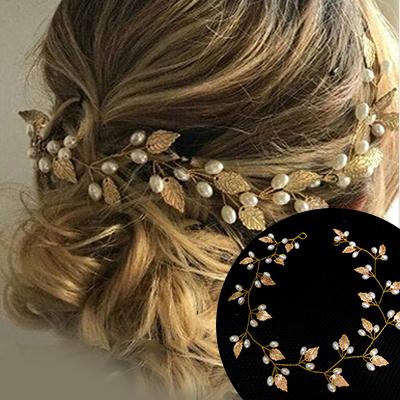 Crystal Pearl Hair Head Piece Hair Comb Headband  -JW00451-Veeddydropshipping