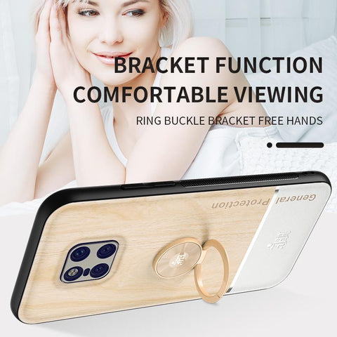 Bionic Wood Grain Mobile Phone Back Case For Huawei Mate 20 Pro Lite 20X Magnetic Adsorption Ring-PA00256-Veeddydropshipping