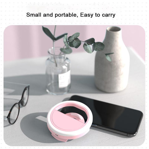 USB Rechargeable LED Selfie Ring Light Mobile Phone Fill Light Lens LED Selfie Lamp Ring-PA00798-Veeddydropshipping