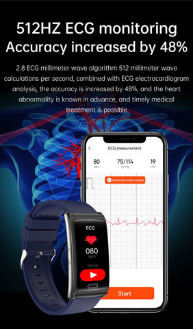 2023 New Blood Glucose Monitor Health Smart Watch Men ECG+PPG Blood -CE00567-Veeddydropshipping