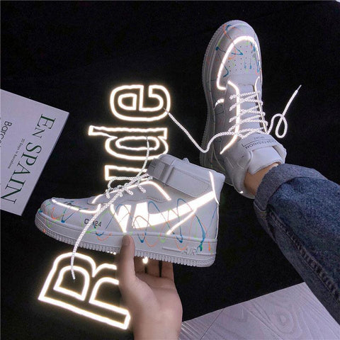 Sports Casual Shoes Student Fashion White Luminous-BS01341-Veeddydropshipping