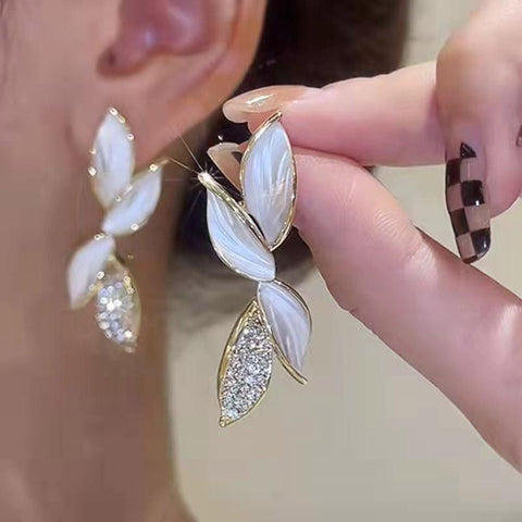 Trend Chains Love Earrings for Women Inlaid Dazzling CZ Stone Korean-JW01452-Veeddydropshipping