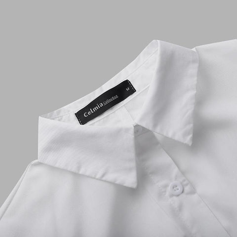 Short Vestidos Elegant Shirt Dress Women-WF00180-Veeddydropshipping