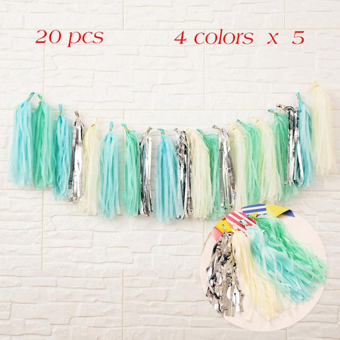 Iridescent DIY Tissue Paper Tassel Garlands-HA00587-Veeddydropshipping