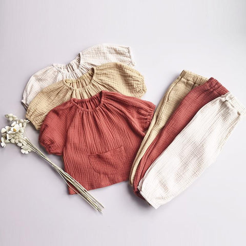 New Kids Clothing Sets 2pcs Autumn Children Pajamas Suit Fall Solid Boys-TB01082-Veeddydropshipping