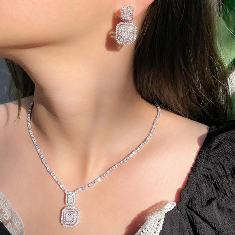 Zirconia  Bridal  Fashion Jewelry Sets Accessories -JW00337-Veeddydropshipping